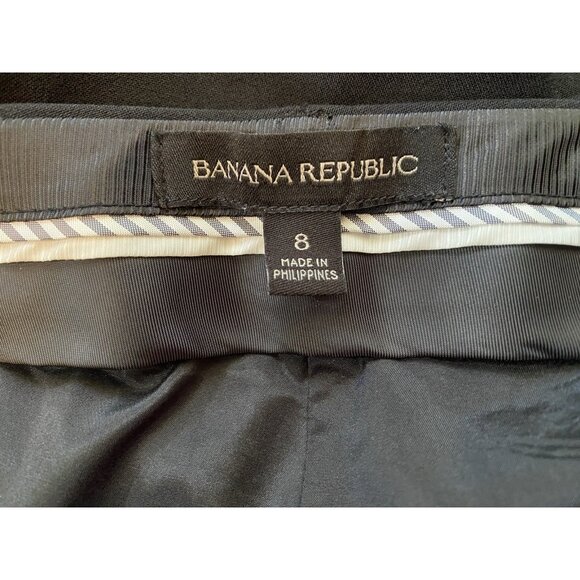 Banana Republic The Logan Fit Trouser Dress Pants Womens Size 8 Wool Black - Picture 8 of 11